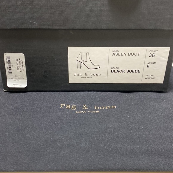 NIB Stunning!! Authentic Rag and Bone Black Suede Aslen Boot Size 6/EU 36 - Picture 9 of 9